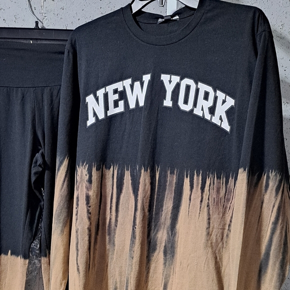 #068 Fashion Nova New York Graphic Ombre Long Sleeve Top & Legging - Picture 7 of 8